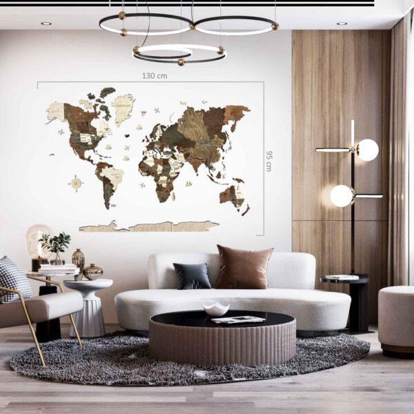 fa világtérkép falra - wood world map puzzle - fa dekoráció falra