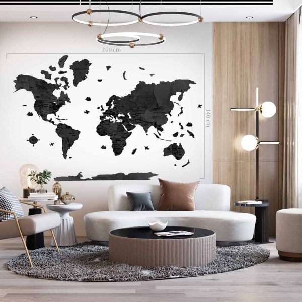 világtérkép - wood world map - world map - fa dekoráció falra