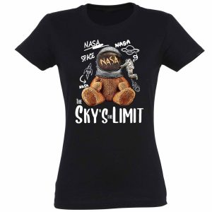 Vicces Pólók - Női Póló - Nasa maci The sky limit - Ajándék Nőknek - Macis Póló